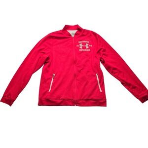 Under Armour‎ Performance Track Jacket Red Athletic Zip Up Women's L Reversible